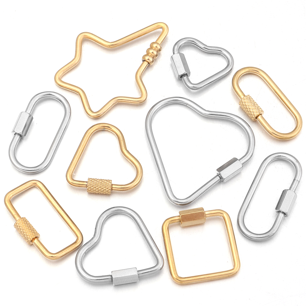 Jewelry Making Metal - 2pcs الذهب الفولاذ المقاوم للصدأ قلب