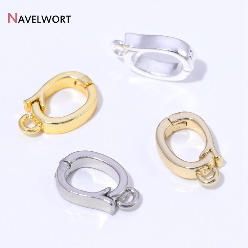 Jewelry Making Metal - مشبك قلادة معدني مطلي بالذهب عيار
