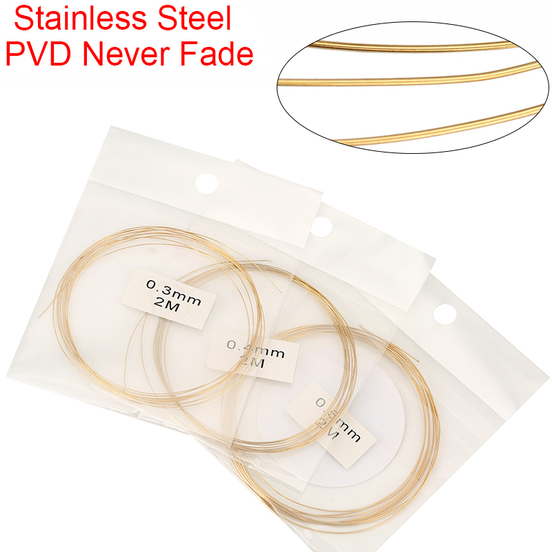 Jewelry Making Yarn - 2 متر الفولاذ المقاوم للصدأ 0.3