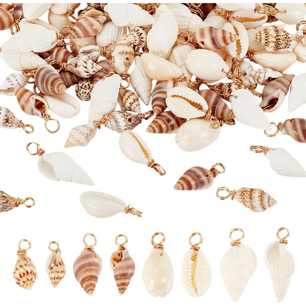 Jewelry Making Online - 100 قطعة 4 أنماط قذيفة الطبيعية
