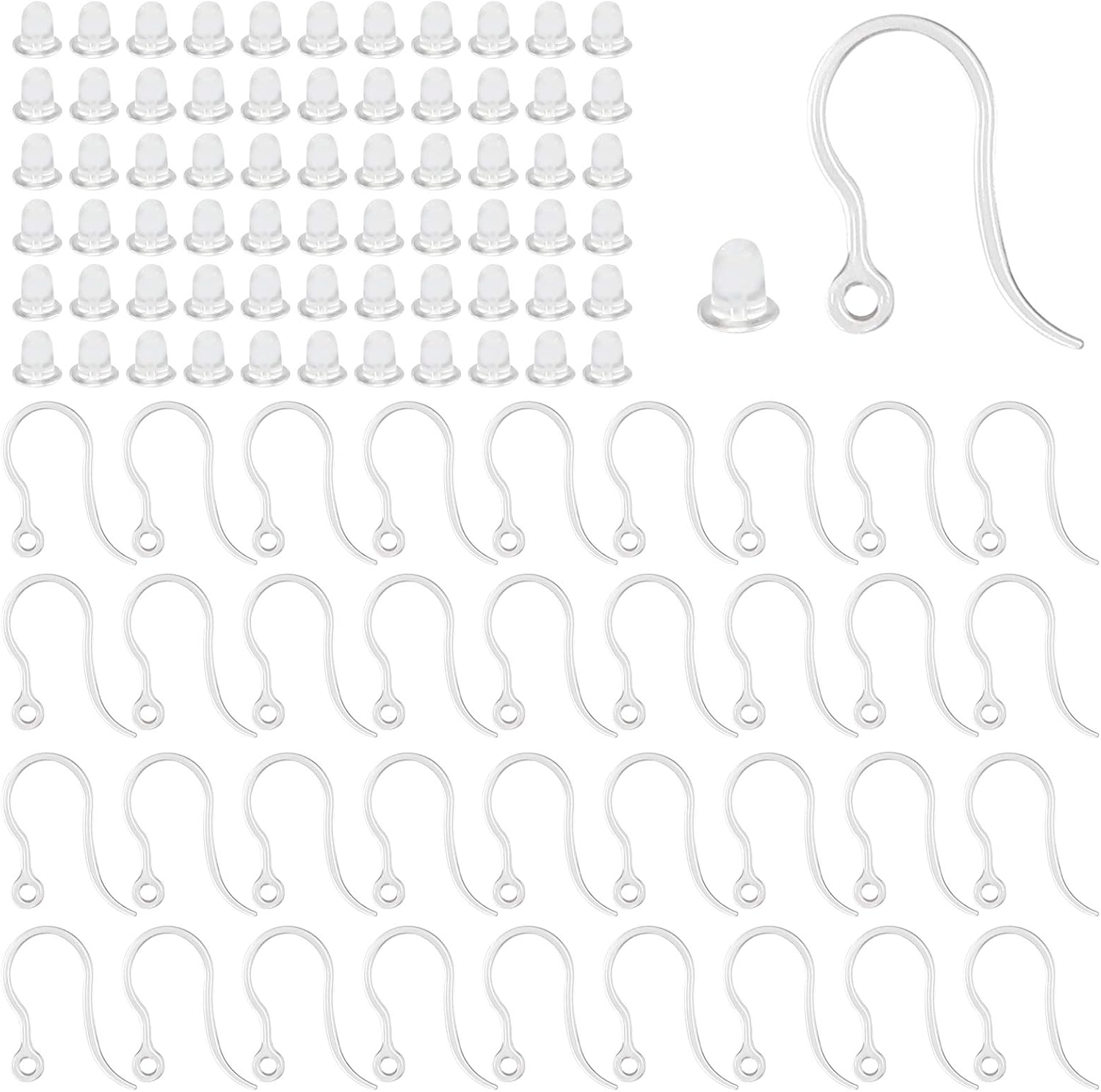 Jewelry Making Yarn - 40 قطعة من خطافات القرط البلاستيكية