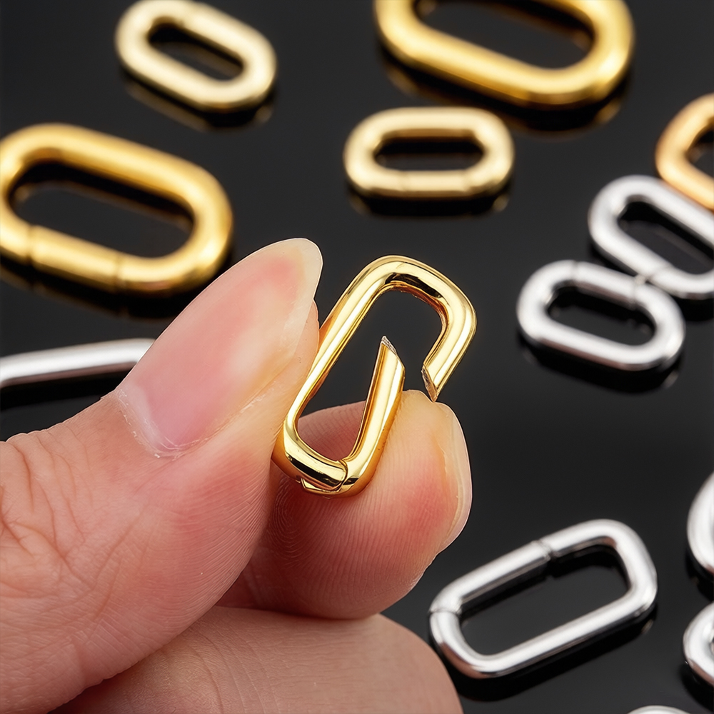 Jewelry Making Metal - قطعتان من مشابك قلادة بيضاوية مطلية