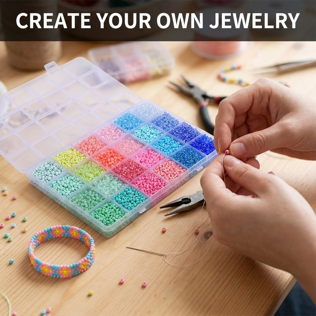 طقم 5200 خرزة زجاجية صغيرة 3 م - مراجعة Jewelry Making Online وسعره