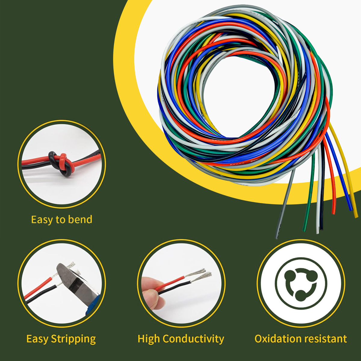 مجموعة أسلاك كهربائية سيليكوني - مراجعة Wire 22 Gauge Copper وسعره