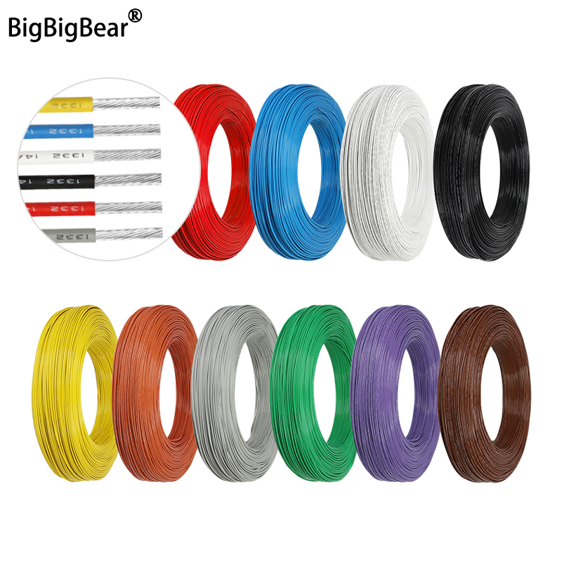 2/5/10 متر UL1332 PTFE سلك ارت - مراجعة Wire 22 Gauge Copper وسعره