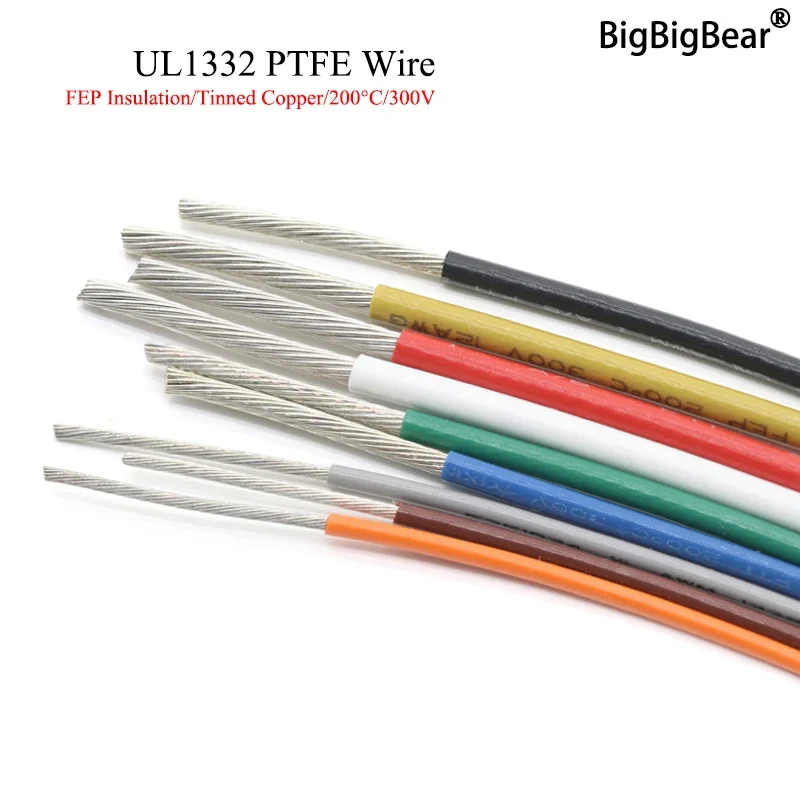 1 متر/5 متر UL1332 PTFE سلك 30 - مراجعة Wire 22 Gauge Copper وسعره