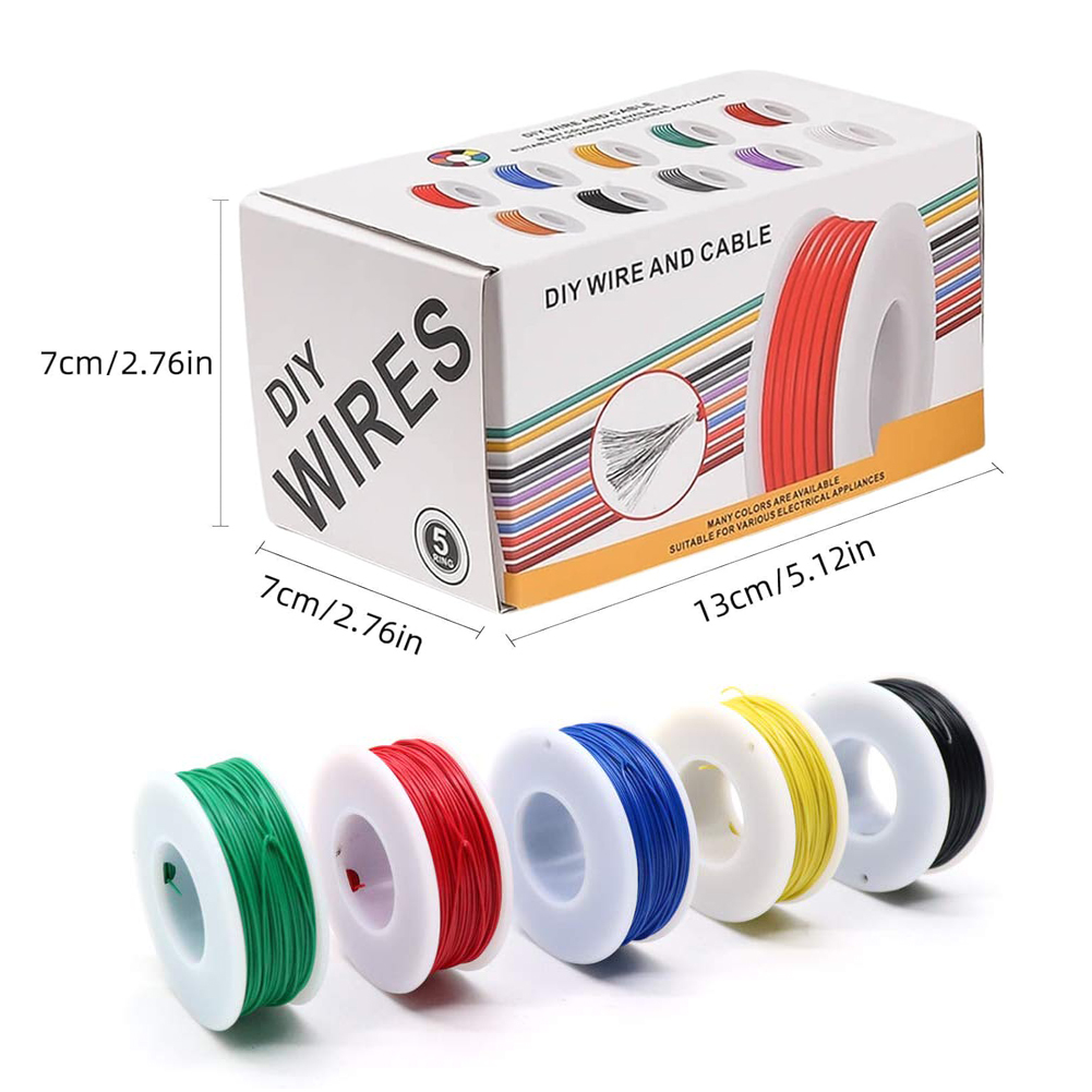 20-24AWG سلك كهربائي أسلاك سيل - مراجعة Wire 22 Gauge Copper وسعره